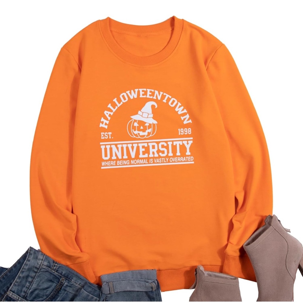 Halloween Sweatshirts for Women Halloweentown University Spooky Fall Pullover